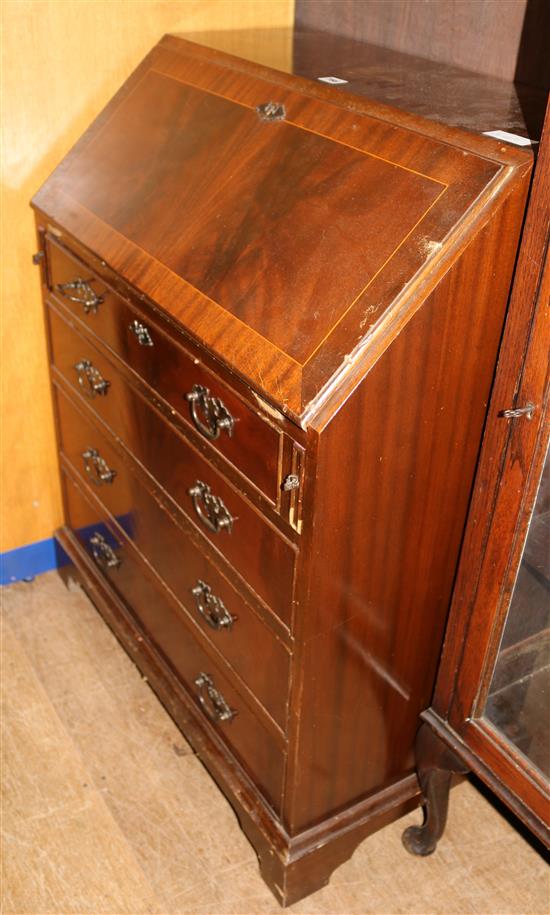 Inlaid mahogany bureau(-)